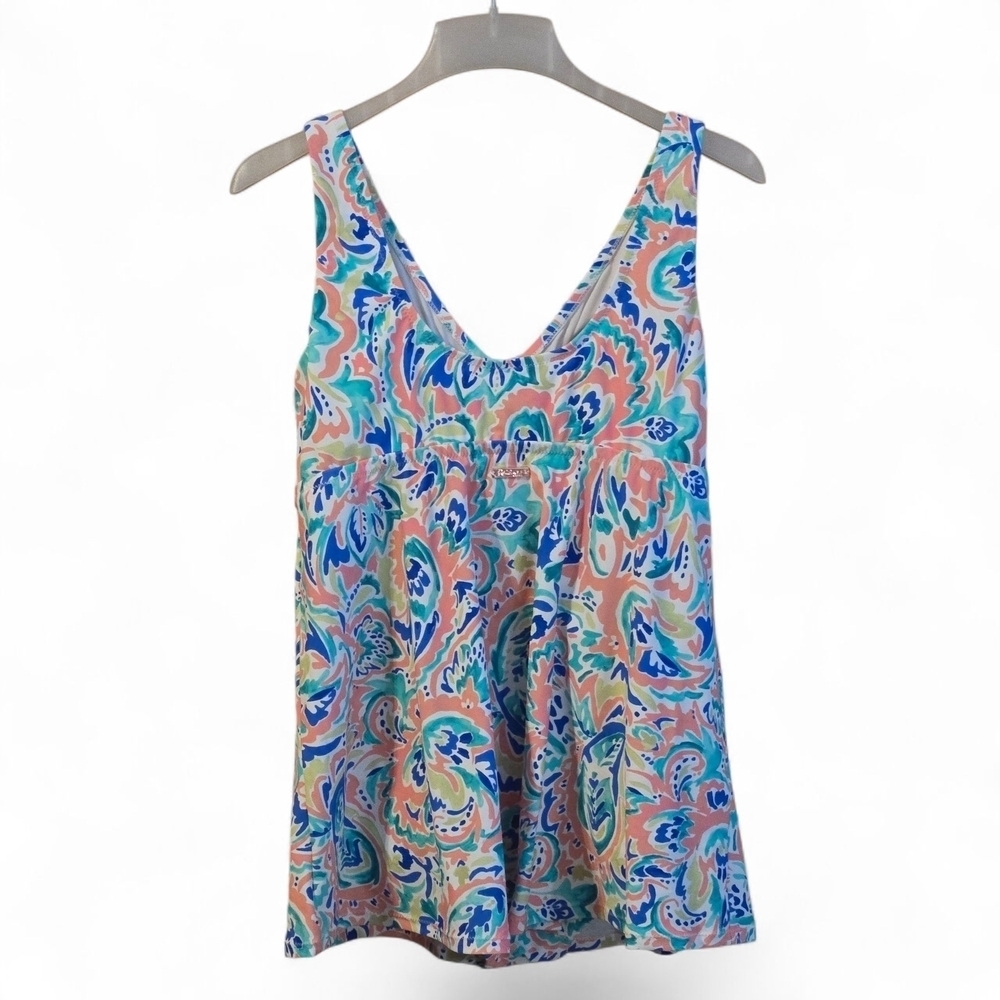 Raisins Curve Lucia V-neck Tummy Control Colorful Paisley Print Swim Dress 16W - Picture 4 of 16